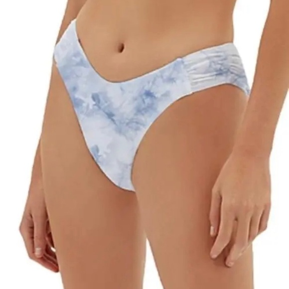 Jonathan Simkhai women’s Bikini Bottom M swimsuit blue tie dye high waisted nwt - Picture 1 of 7